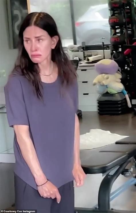 Courteney Cox Looks Horrified As A Friend Plays A Prank On Her Using A Sad Face Filter Daily