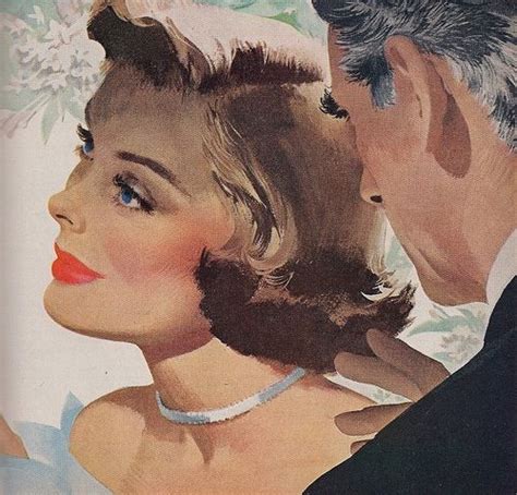 1950s Couple Magazine Illustration Vintage Illustration Art