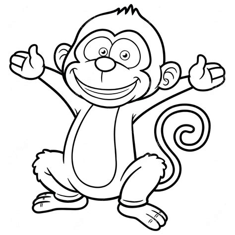 Monkey Line Drawing at GetDrawings | Free download
