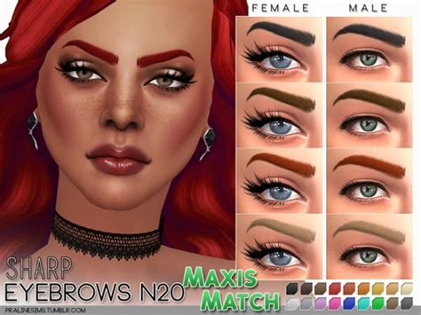 The Sims Resource Maxis Match Eyebrow Pack N02 By Pralinesims Sims 4 Downloads