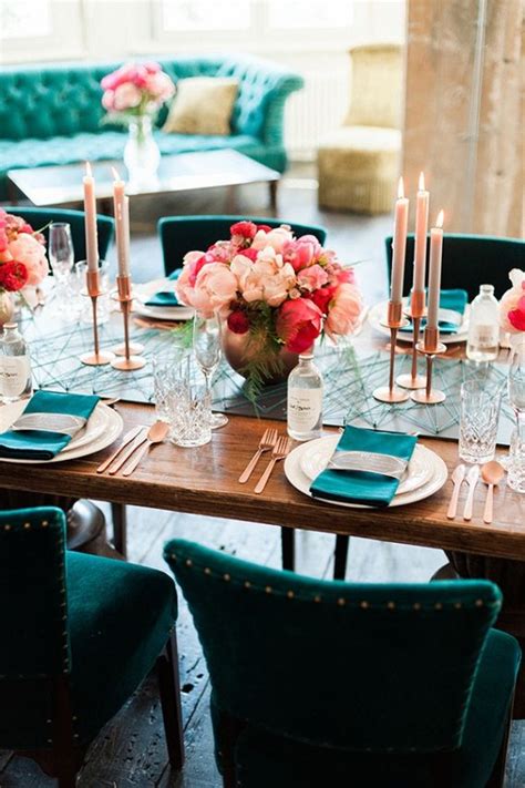 It's a classic that works with nearly any style, from eclectic to traditional, maybe because it can be both punchy and loud and muted and staid, depending on what is. Rose Gold and Peony - Modern Metallic Wedding Shoot | Chic wedding, Wedding colors, Copper wedding