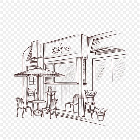 Sketch City Street Cafe Aspecto Png Dibujos Dibujo Ciudad Calle Png