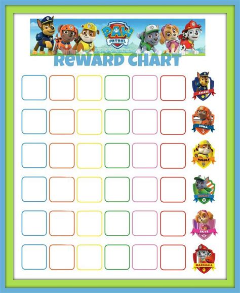 A chore chart will help your child get chores done in a timely manner. paw patrol reward chart | Kinderen schema ...