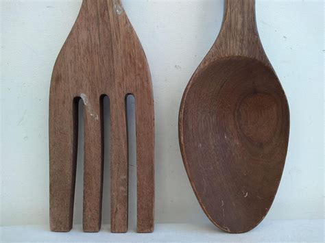 Vintage Philipino Carved Wood Wooden Giant Large Decorative Spoon And