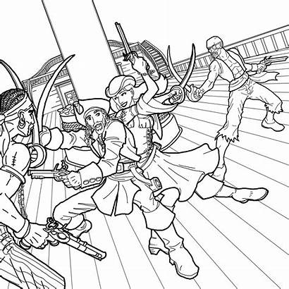 Pirate Couple Sword Fight Drawing Deviantart Linework