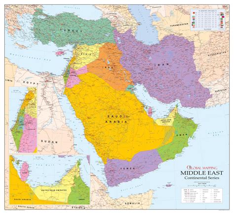 Middle East Political Map Wall Map Lupon Gov Ph