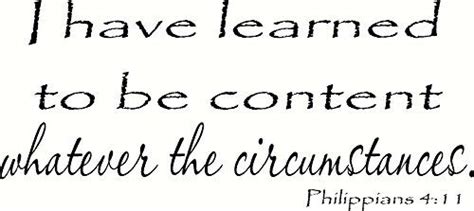Philippians 411 Wall Art I Have Learned To Be Content Whatever The