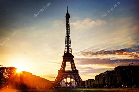 Eiffel Tower Sunrise Vs Sunset Paris France Eiffel Tower At Sunset