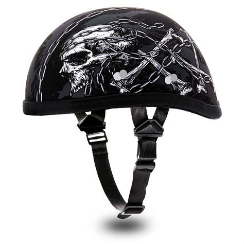Daytona Helmets Novelty Skull Cap Eagle W Skull Chains Motorcycle