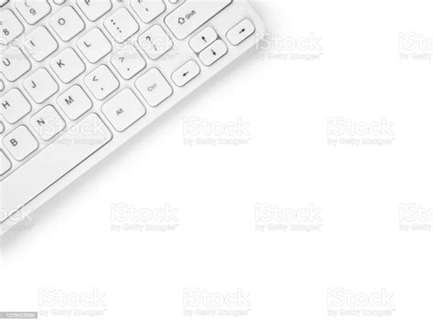 Modern Wireless Keyboard Isolated On White Background With Copy Space