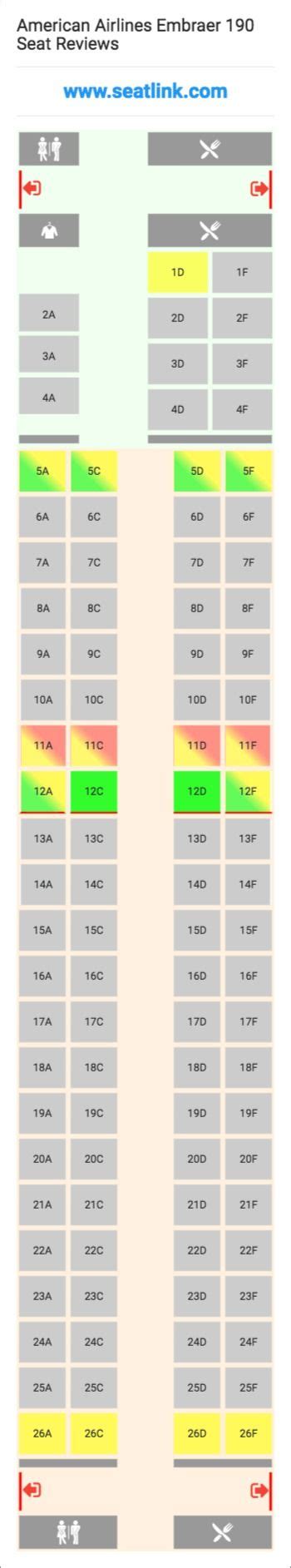 American Airlines Embraer 190 E90 Seat Map American Airlines