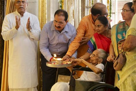 In Pictures Hiraba Visits Jagannath Mandir On Her 100th Birthday