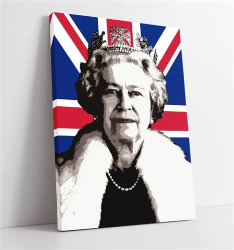 Queen Elizabeth Ii British Pop Art Deep Framed Canvas Wall Art Picture