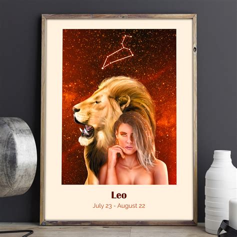 Leo Zodiac Sign Printable Poster 3 Sizes Magda Design Printable