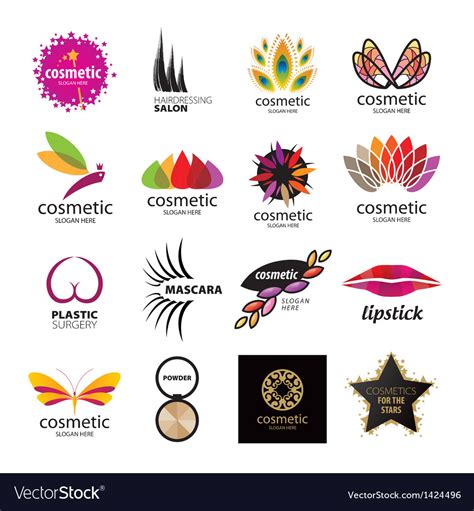 Collection Of Logos For Cosmetics Royalty Free Vector Image