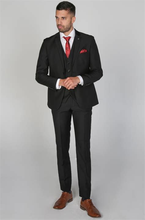 Paul Andrew Parker Black Mens Three Piece Suit Menswearr