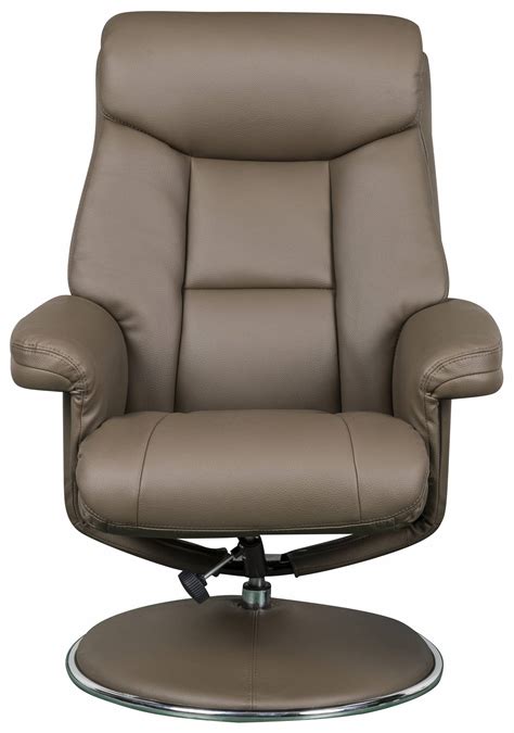 Toulouse - Swivel Recliner Chair & Footstool Truffle Faux Leather ...