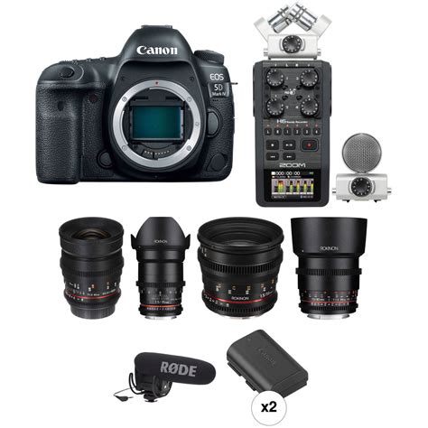Canon Eos 5d Mark Iv Dslr Camera With Rokinon Cine Lenses Bundle