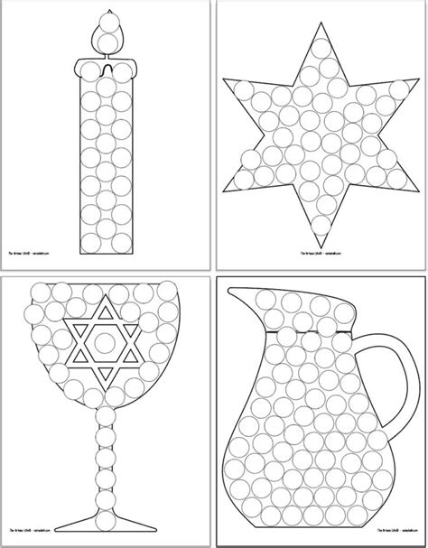 7 Free Printable Hanukkah Dot Marker Coloring Pages Hanukkah Crafts