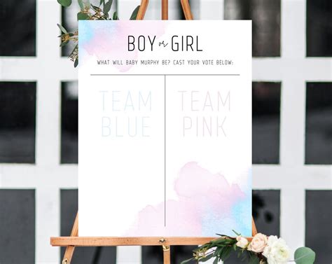 Gender Reveal Sign Template Boy Or Girl Chart Gender Reveal Decor