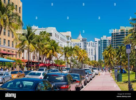 Ocean Drive Is A Major Thoroughfare In The South Beach Neighborhood Of