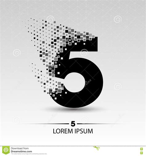 Number Five Logo Design Stock Illustration Illustration