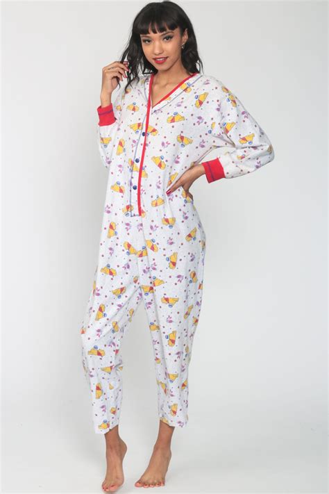 Winnie The Pooh Pajama Romper One Piece Pajamas 90s Disney Pjs Retro