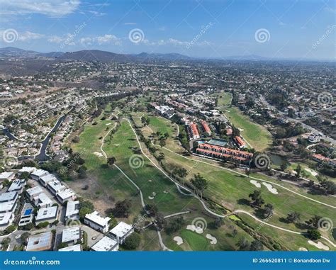 Aerial View Of Middle Class Neighborhood In Carlsbad With Golf North