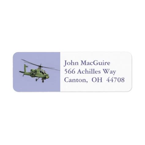 Apache Helicopter Address Label Zazzle
