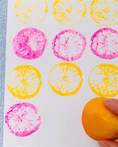 Lemon Fruit Stamping Art Project For Kids
