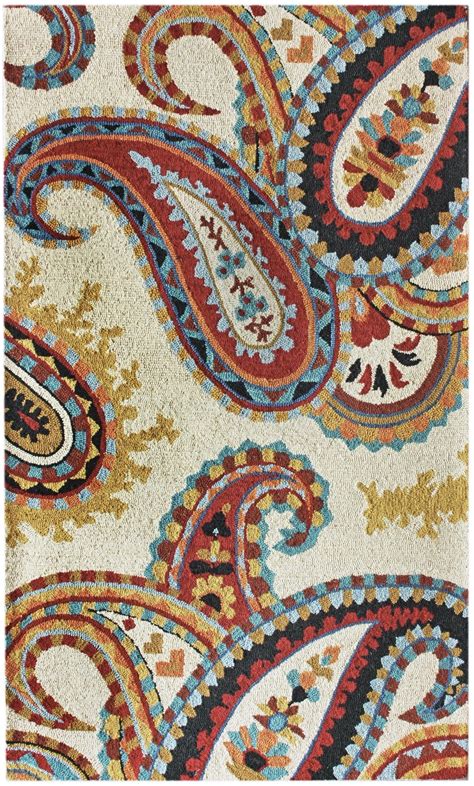 Buy rizzy home bennington collection polypropylene area rug, 6'7 x 9'6, blue/ivory/brown block: nuLOOM Moderna San Tropez Bold Paisley Ivory Multi Area ...