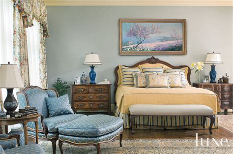 Blue Country French Master Bedroom Luxe Interiors Design