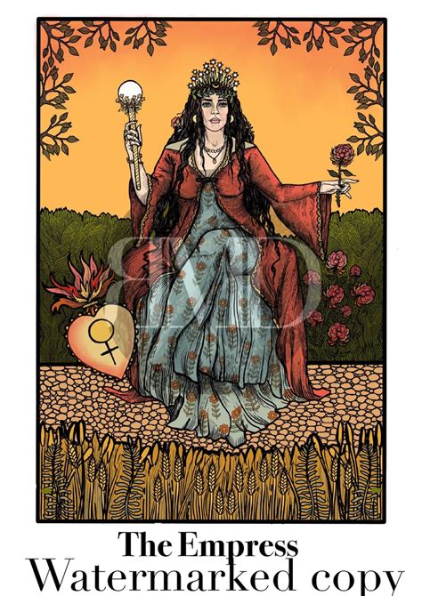 The Empress Tarot Card Illustration A4 Art Print Etsy