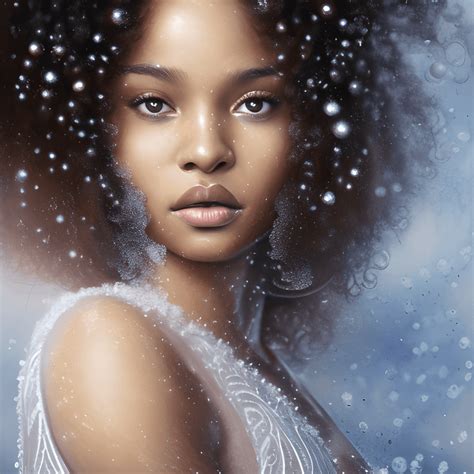 african american fair skinned female curly brown hair snow angel · creative fabrica
