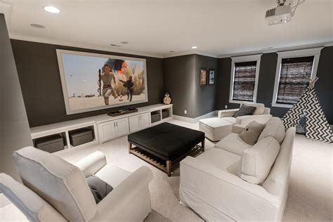 Home Theater Room With Projector Screen The Isle Home