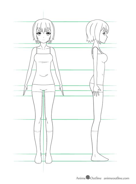 How To Draw Anime Girl Body Step By Step Tutorial AnimeOutline Meopari