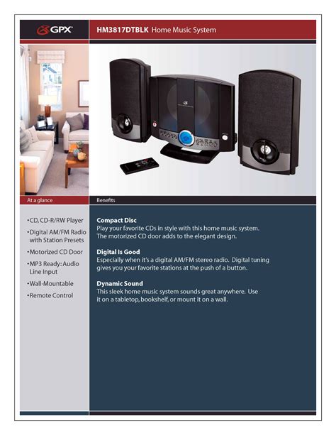 Gpx Stereo System Hm3817dtblk User Guide