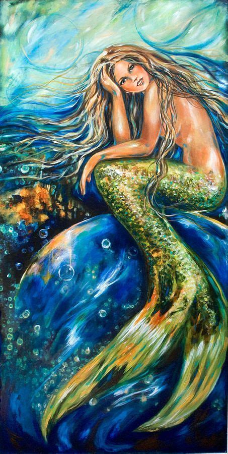 Resting On A Bubble ¦ Artist Linda Olsen Mermaid Painting