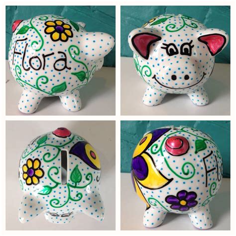 Hand painted ceramic piggy banks. Hand-painted personalised piggy banks. £15.00 inc p&p www ...