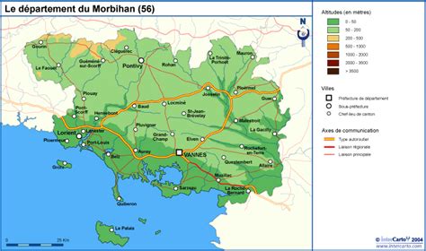 Carte Géographique Touristique Et Plan Du Morbihan 56 Vannes