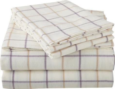 Amazon Brand Pinzon Lightweight Cotton Flannel Sheet Set