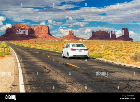 Road Trip On Highway To Monument Valley Arizona Stock Photo Alamy