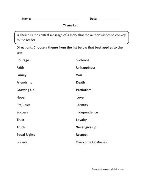 Try out one of the best warm up activities for adults. Many theme worksheets | Theme list, Teaching themes, Type ...