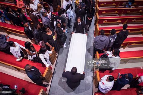 The Casket Is Taken Out During A Funeral Service For Freddie Gray