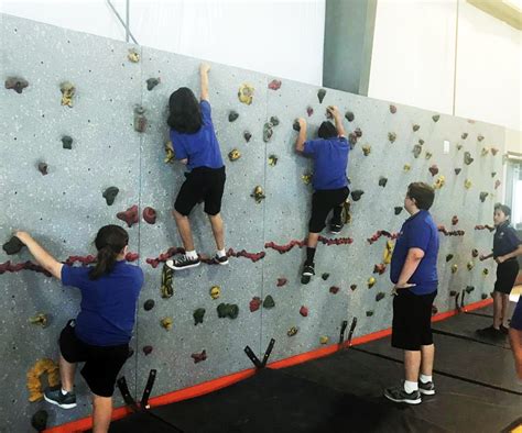 The Grande Innovation Academys New Gym Features A Rock Climbing Wall