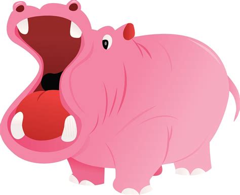 Cartoon Pink Hippo Wide Mouthed 2127227 Vector Art At Vecteezy