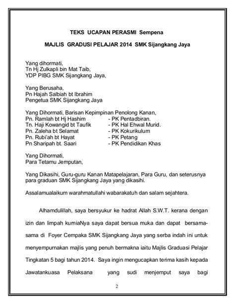 Teks ucapan perasmian futsal 2011 these. Teks Ucapan Pengetua Majlis Graduasi