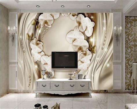 Beibehang Wallpaper For Walls 3 D Golden 3d Stereo Jewelery Silk