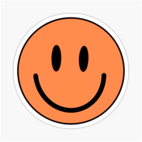 Orange Smiley Face Sticker For Sale By Nataliegkim Redbubble