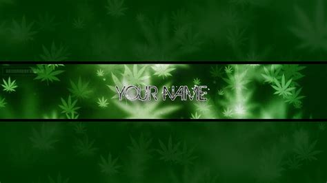 Natural Green Weed Themed Youtube Banner Template Free Download Psd
